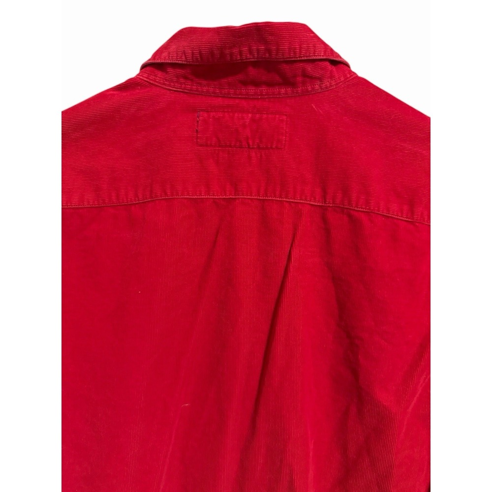 Polo‎ Ralph Lauren Red Corduroy Classic Western Shirt Pearl Snap Size Medium - Picture 4 of 14